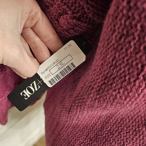 NIC+ZOE Raspberry Cowl Neck Sweater - Picture 3 of 6